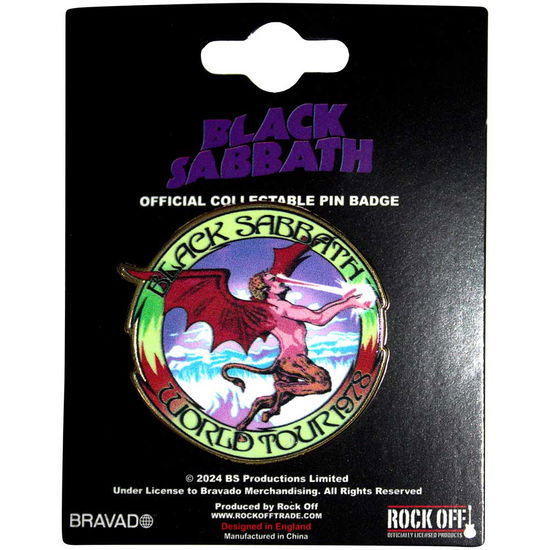 Cover for Black Sabbath · Black Sabbath Pin Badge: World Tour 1978 (Badge)