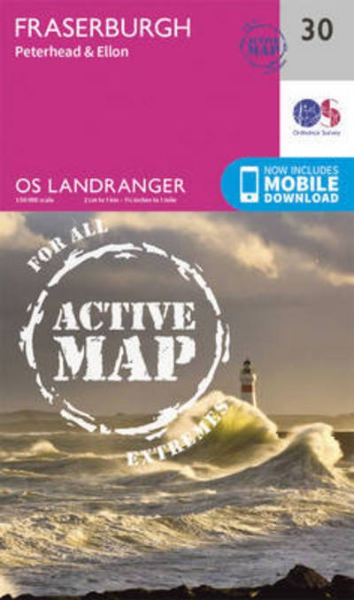 Cover for Ordnance Survey · Fraserburgh, Peterhead &amp; Ellon - OS Landranger Active Map (Landkart) [February 2016 edition] (2016)