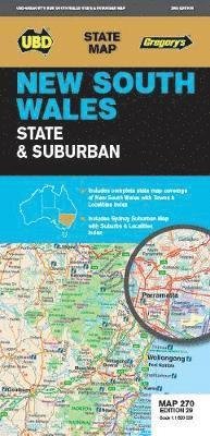 New South Wales State & Suburban Map 270 29th ed - State Map - UBD Gregory's - Kirjat - Gregory's Publishing Co Pty.Ltd - 9780731932535 - keskiviikko 2. joulukuuta 2020
