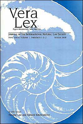 Cover for Pace University · Vera Lex: Journal of the International Natural Law Society (Paperback Book) (2000)