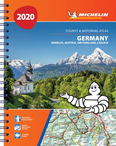 Michelin Tourist & Motoring Atlas: Michelin Tourist & Motoring Atlas Germany, Benelux, Austria, Switzerland, Czech Republic 2020 - Michelin - Kirjat - Michelin - 9782067244535 - lauantai 4. tammikuuta 2020