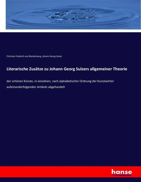 Cover for Blankenburg · Literarische Zusätze zu Joh (Bok) (2017)