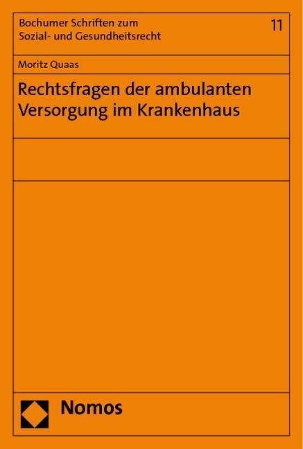 Cover for Quaas · Rechtsfragen der ambulanten Verso (Book)