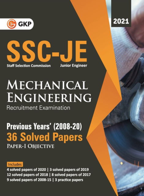 Cover for Gautam Puri · Ssc 2021 Junior Engineers Paper I Mechanical Engineering 36 Previous Years Solved Papers (2008-20) (Paperback Book) (2021)