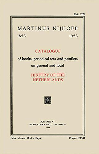 Cover for Martinus Nijhoff · Catalogue of books, periodical sets and pamflets on general and local History of the Netherlands (Paperback Book) [1953 edition] (1953)