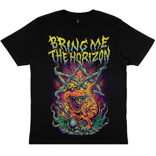 Bring Me The Horizon Unisex T-Shirt: Smoking Dinosaur - Bring Me The Horizon - Produtos -  - 5056187758536 - 