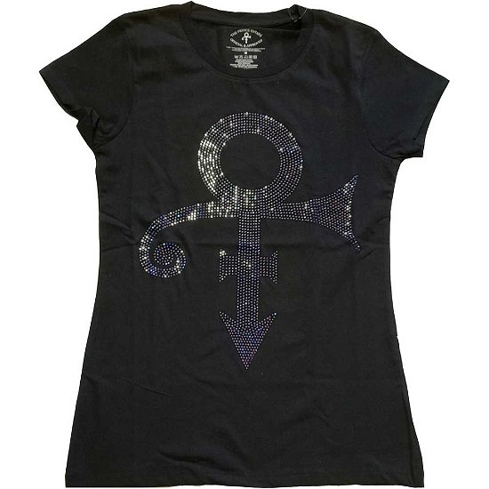 Prince Ladies T-Shirt: Purple Symbol (Embellished) - Prince - Produtos -  - 5056561022536 - 