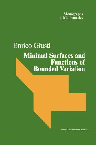 Cover for Enrico Giusti · Minimal Surfaces and Functions of Bounded Variation - Monographs in Mathematics (Hardcover Book) (1984)