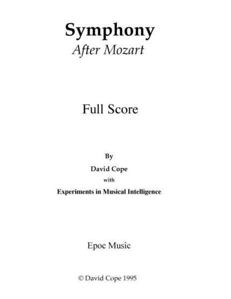 Cover for David Cope · Symphony (After Mozart) (Paperback Book) (2015)
