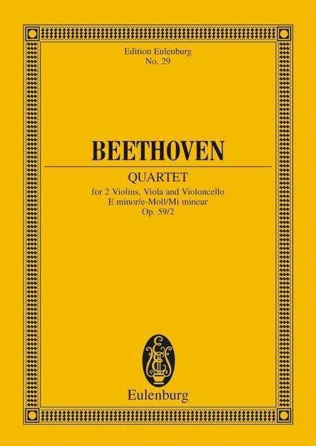 Cover for Ludwig Va Beethoven · String Quartet E Minor Op 592 (Paperback Book) (1981)