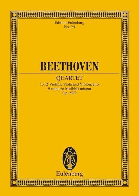 Cover for Ludwig Va Beethoven · String Quartet E Minor Op 592 (Taschenbuch) (1981)