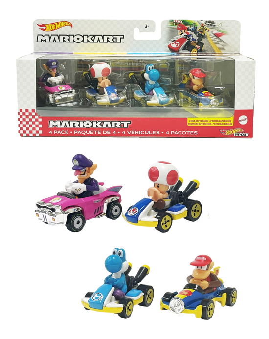 Hot Wheels · Hot Wheels Mario Kart Die Cast 4 Pack 4 (MERCH) (2022)