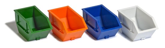 Busch · M-set: 4 Absetzcontainer 2,5m³ 4 Farben H0 (4/23) * (Toys)