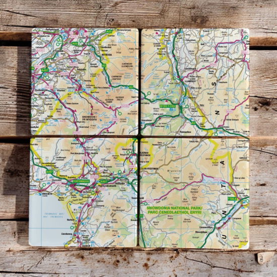 Cover for OS Map Ceramic Four Coaster Set - Snowdonia National Park (MERCH) (2025)