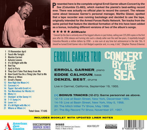 Cover for Erroll Garner · Concert By The Sea (CD) [Digipak] (2020)