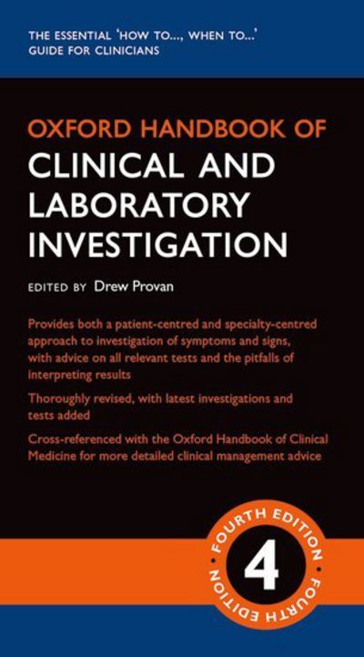 Cover for Drew Provan · Oxford Handbook of Clinical and Laboratory Investigation - Oxford Medical Handbooks (MISC) [4 Revised edition] (2018)