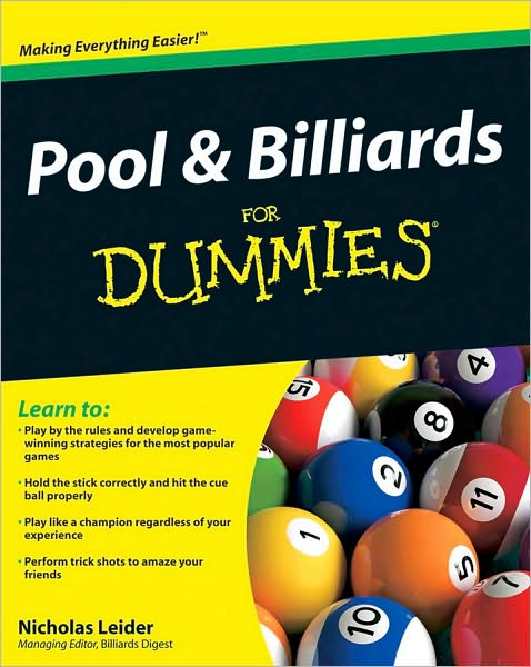 Cover for Nicholas Leider · Pool and Billiards For Dummies (Paperback Book) (2010)