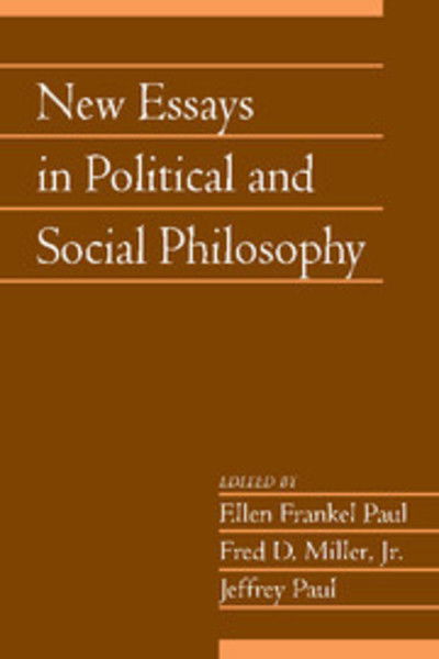 Cover for Ellen Frankel Paul · New Essays in Political and Social Philosophy: Volume 29, Part 1 - Social Philosophy and Policy (Paperback Book) (2013)