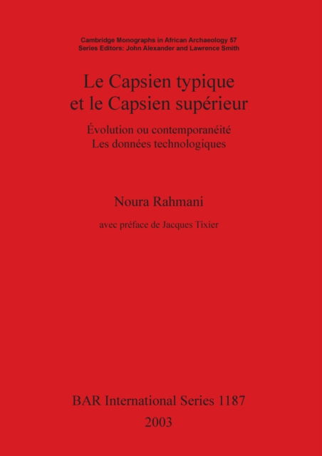 Cover for Noura Rahmani · Le Capsien Typique et Le Capsien Superieur (Paperback Book) (2003)