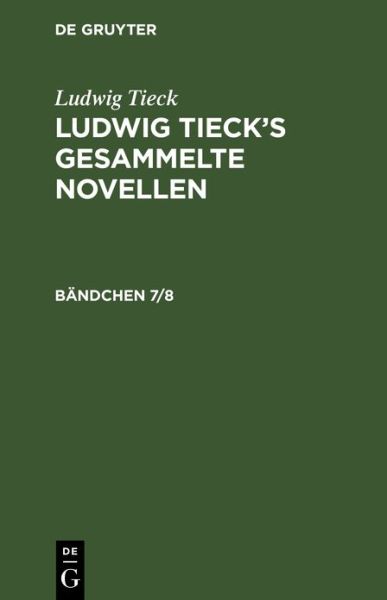 Cover for Ludwig Tieck (Book) (1901)