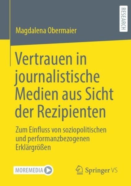 Cover for Obermaier · Vertrauen in journalistische (Book) (2020)