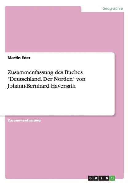 Cover for Eder · Zusammenfassung des Buches &quot;Deutsc (Bok) (2015)