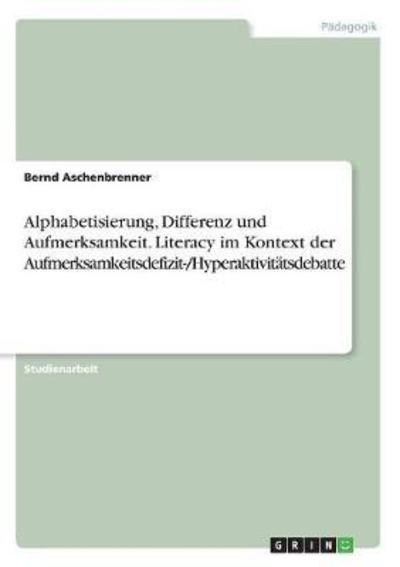 Cover for Aschenbrenner · Alphabetisierung, Differe (Book)