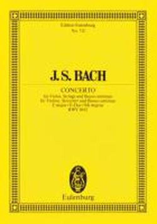 Cover for Johann Sebasti Bach · Concerto E Major Bwv 1042 (Paperback Book) (1984)