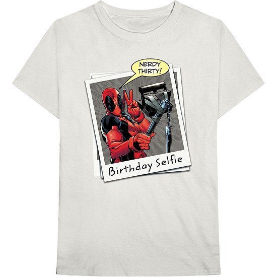 Marvel Comics Unisex T-Shirt: Deadpool Birthday Selfie - Marvel Comics - Mercancía -  - 5056368672538 - 