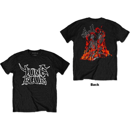 Cover for Yungblud · Yungblud Unisex T-Shirt: Weird Flaming Skeletons (Back Print) (T-shirt) [size S]