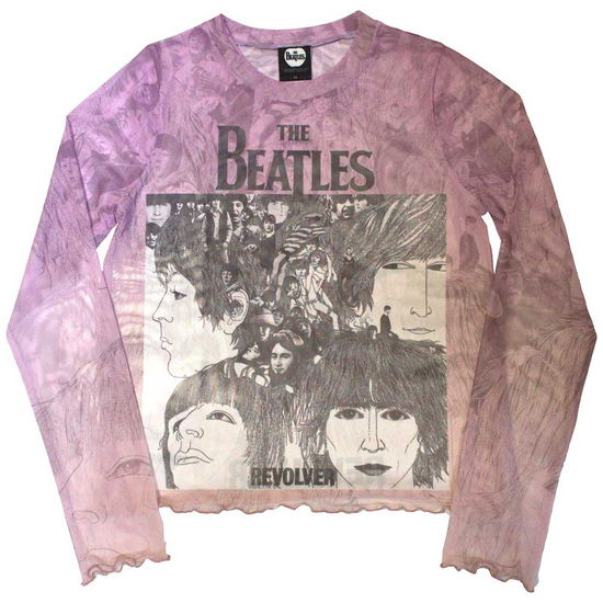 The Beatles Ladies Long Sleeve Crop Top: Revolver (Mesh) - The Beatles - Merchandise -  - 5056737236538 - February 22, 2024