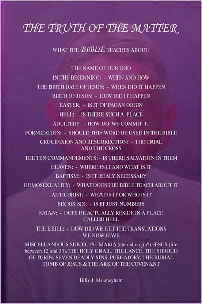 Cover for Billy J Mooneyham · The Truth of the Matter (Paperback Bog) (2008)