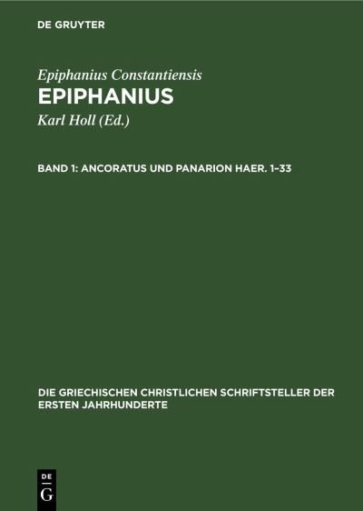 Cover for No Contributor · Ancoratus und Panarion Haer. 1-33 (Hardcover bog) (2016)