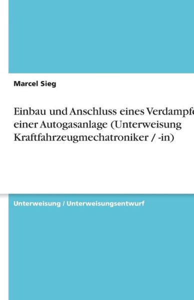 Cover for Sieg · Einbau und Anschluss eines Verdamp (Book) [German edition] (2013)