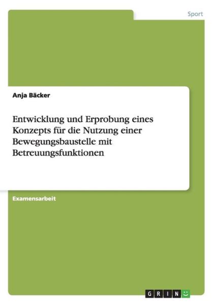 Cover for Bäcker · Entwicklung und Erprobung eines (Book) [German edition] (2013)