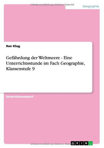 Cover for Klug · Gefährdung der Weltmeere - Eine Un (Book) [German edition] (2010)