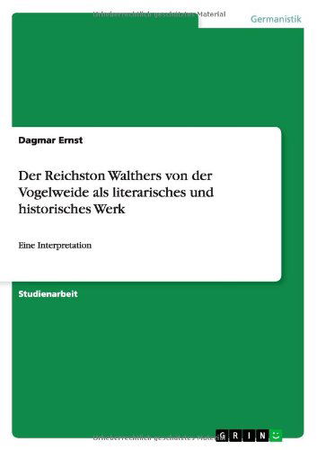 Cover for Ernst · Der Reichston Walthers von der Vo (Book) [German edition] (2011)