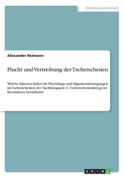 Cover for Reimann · Flucht und Vertreibung der Tsch (Book)