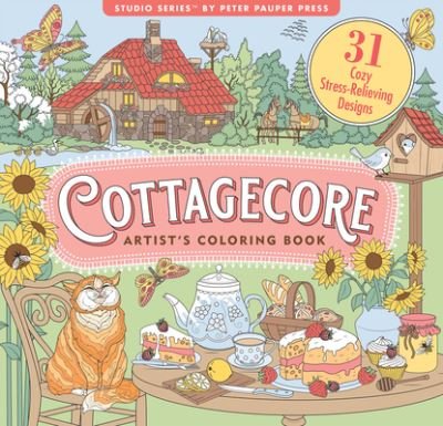 Cover for Inc Peter Pauper Press · Cottagecore Adult Coloring Book (Bok) (2023)