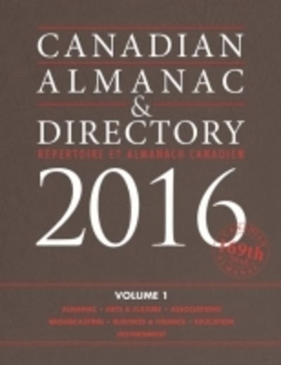 Canadian Almanac & Directory, 2017 - Grey House Canada - Books - Grey House Publishing Inc - 9781619259539 - November 1, 2016