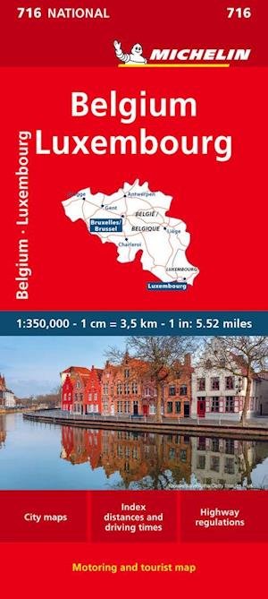 Belgium & Luxembourg - Michelin National Map 716 - Michelin - Livros - Michelin Editions des Voyages - 9782067259539 - 19 de janeiro de 2023