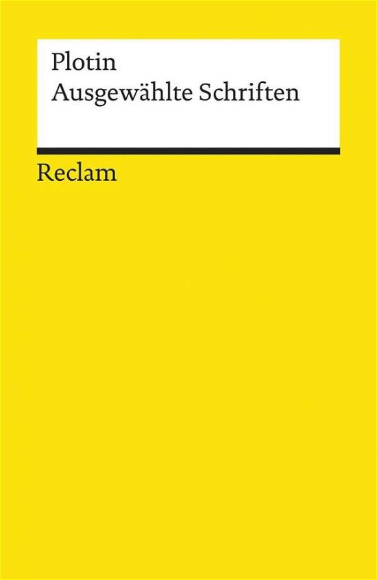 Cover for Plotin · Reclam UB 18153 Plotin.Ausgew.Schriften (Bok)