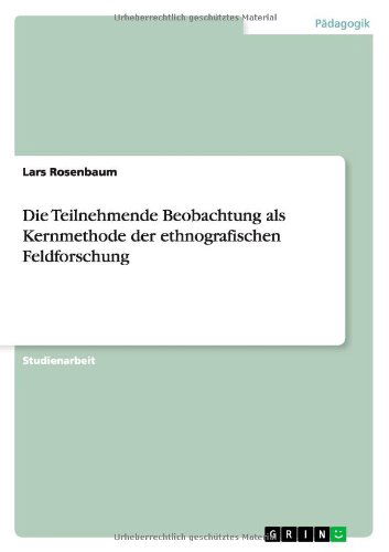 Cover for Rosenbaum · Die Teilnehmende Beobachtung (Book) [German edition] (2012)