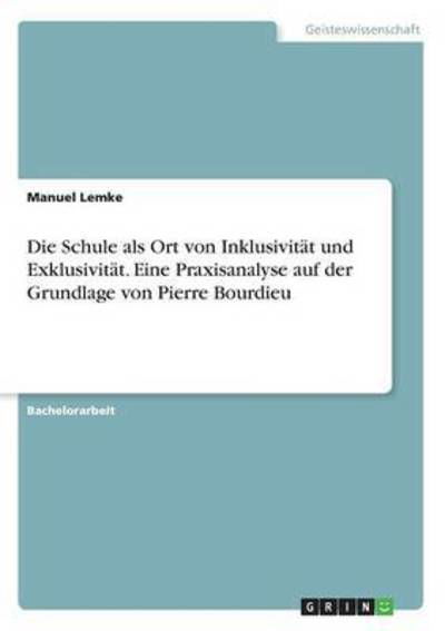 Cover for Lemke · Die Schule als Ort von Inklusivit (Book) (2016)