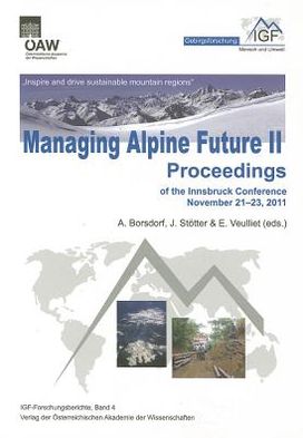 Cover for Axel Borsdorf · Managing Alpine Future II 'inspire and Drive Sustainable Mountain Regions' (Paperback Book) (2011)