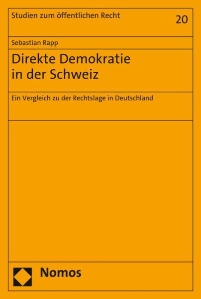 Cover for Rapp · Direkte Demokratie in der Schweiz (Book) (2017)