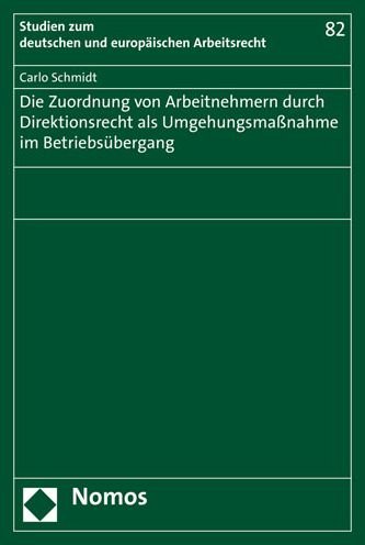 Cover for Schmidt · Die Zuordnung von Arbeitnehmern (Book) (2020)