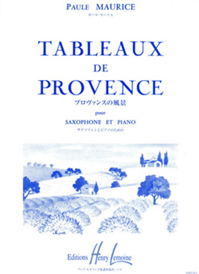 Cover for Paule Maurice · Tableaux De Provence Saxophone &amp; Piano (Paperback Book) (2017)
