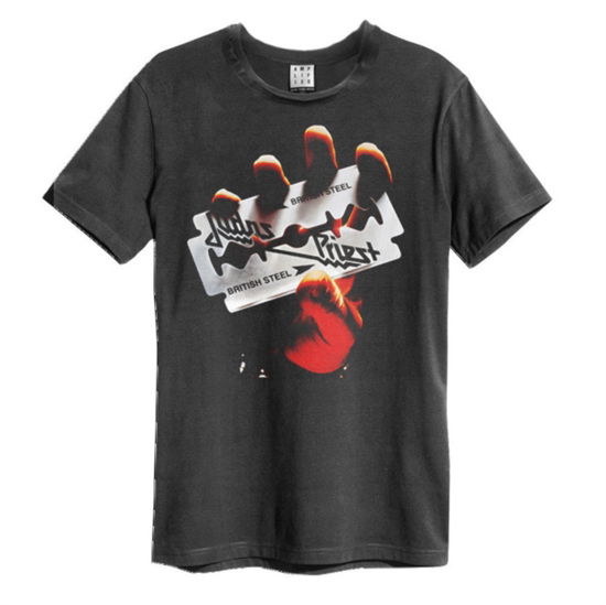 Judas Priest British Steel Amplified Vintage Charcoal Small T Shirt - Judas Priest - Fanituote - AMPLIFIED - 5054488485540 - perjantai 10. kesäkuuta 2022