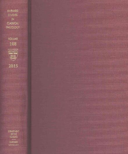 Cover for Richard F. Thomas · Harvard Studies in Classical Philology, Volume 108 - Harvard Studies in Classical Philology (Hardcover Book) (2016)